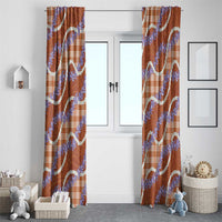Orange Hawaii Palaka Honohono Pikake Window Curtain Hawaiian Orchid Lei Polynesian Pattern LT14 - Polynesian Pride