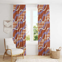 Orange Hawaii Palaka Honohono Pikake Window Curtain Hawaiian Orchid Lei Polynesian Pattern LT14 - Polynesian Pride