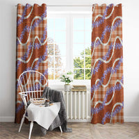 Orange Hawaii Palaka Honohono Pikake Window Curtain Hawaiian Orchid Lei Polynesian Pattern LT14 - Polynesian Pride
