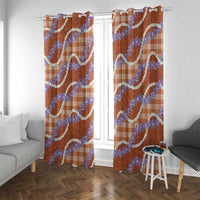 Orange Hawaii Palaka Honohono Pikake Window Curtain Hawaiian Orchid Lei Polynesian Pattern LT14 With Grommets Orange - Polynesian Pride