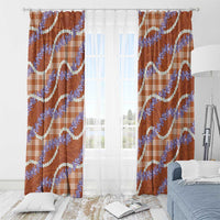 Orange Hawaii Palaka Honohono Pikake Window Curtain Hawaiian Orchid Lei Polynesian Pattern LT14 - Polynesian Pride