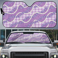 Purple Hawaii Palaka Honohono Pikake Auto Sun Shade Hawaiian Orchid Lei Polynesian Pattern LT14 Purple - Polynesian Pride