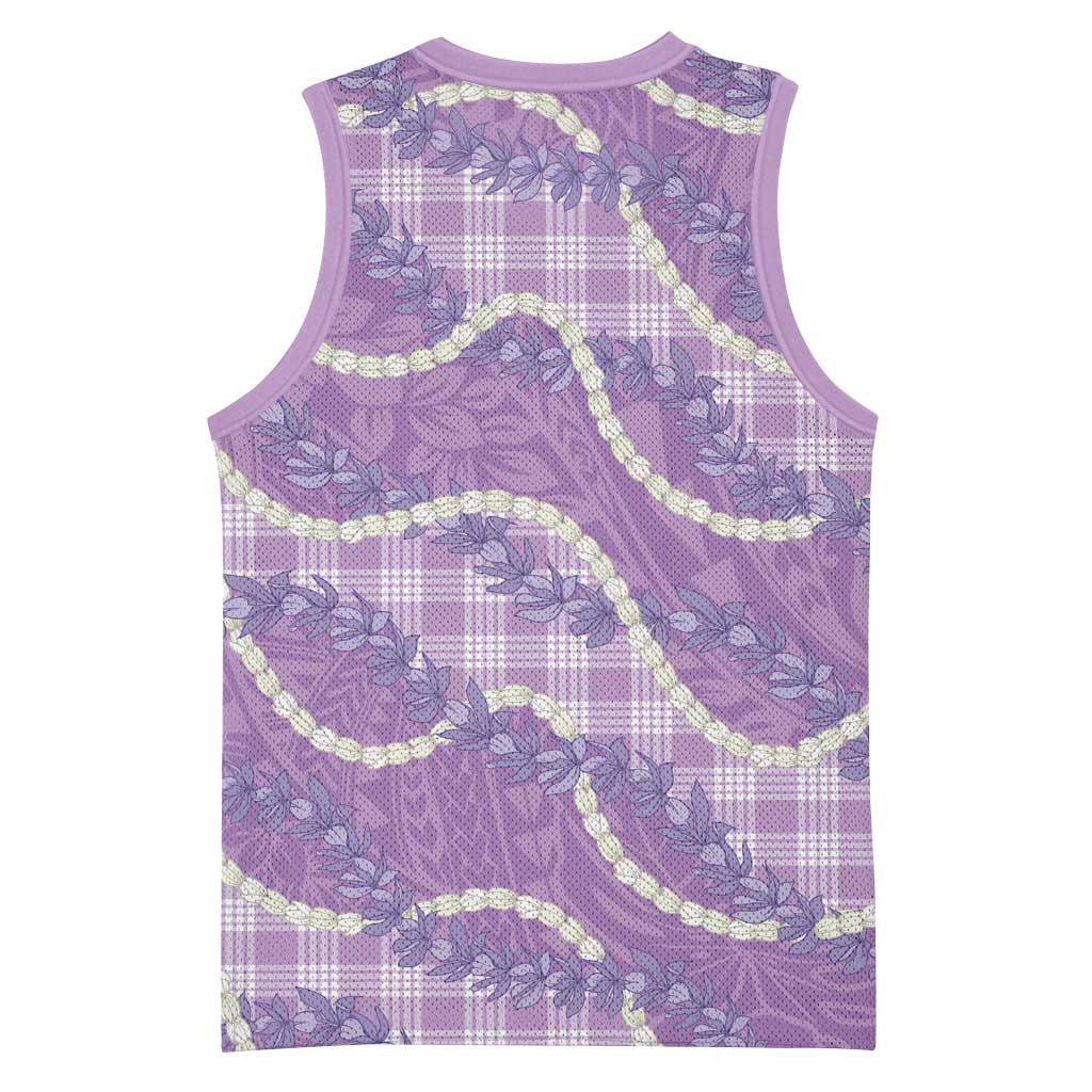 Purple Hawaii Palaka Honohono Pikake Basketball Jersey Hawaiian Orchid Lei Polynesian Pattern LT14 - Polynesian Pride