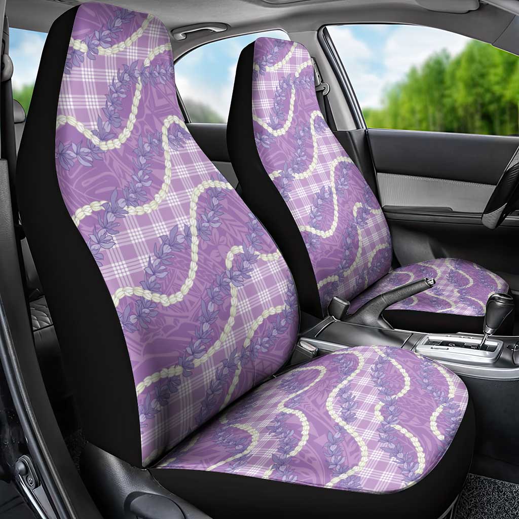 Purple Hawaii Palaka Honohono Pikake Car Seat Cover Hawaiian Orchid Lei Polynesian Pattern LT14 - Polynesian Pride