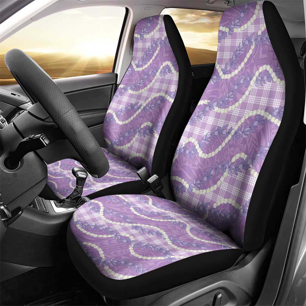Purple Hawaii Palaka Honohono Pikake Car Seat Cover Hawaiian Orchid Lei Polynesian Pattern LT14 - Polynesian Pride
