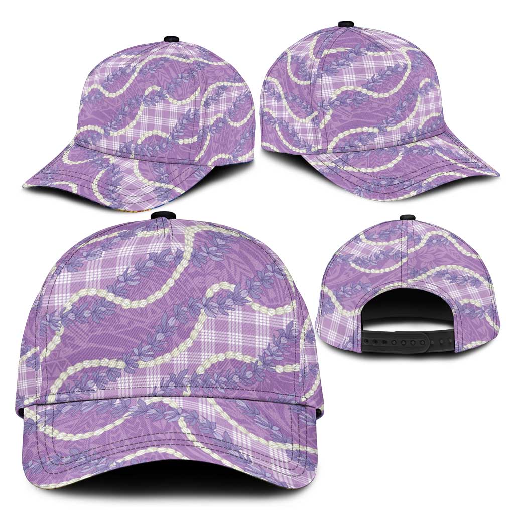 Purple Hawaii Palaka Honohono Pikake Classic Cap Hawaiian Orchid Lei Polynesian Pattern - Polynesian Pride