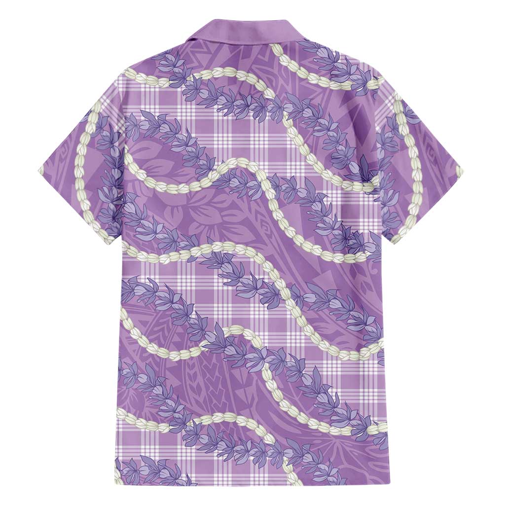 Purple Hawaii Palaka Honohono Pikake Family Matching Off Shoulder Maxi Dress and Hawaiian Shirt Hawaiian Orchid Lei Polynesian Pattern LT14 - Polynesian Pride