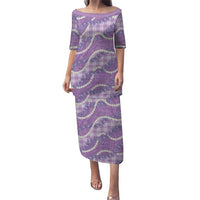 Purple Hawaii Palaka Honohono Pikake Family Matching Puletasi and Hawaiian Shirt Hawaiian Orchid Lei Polynesian Pattern LT14 Purple - Polynesian Pride
