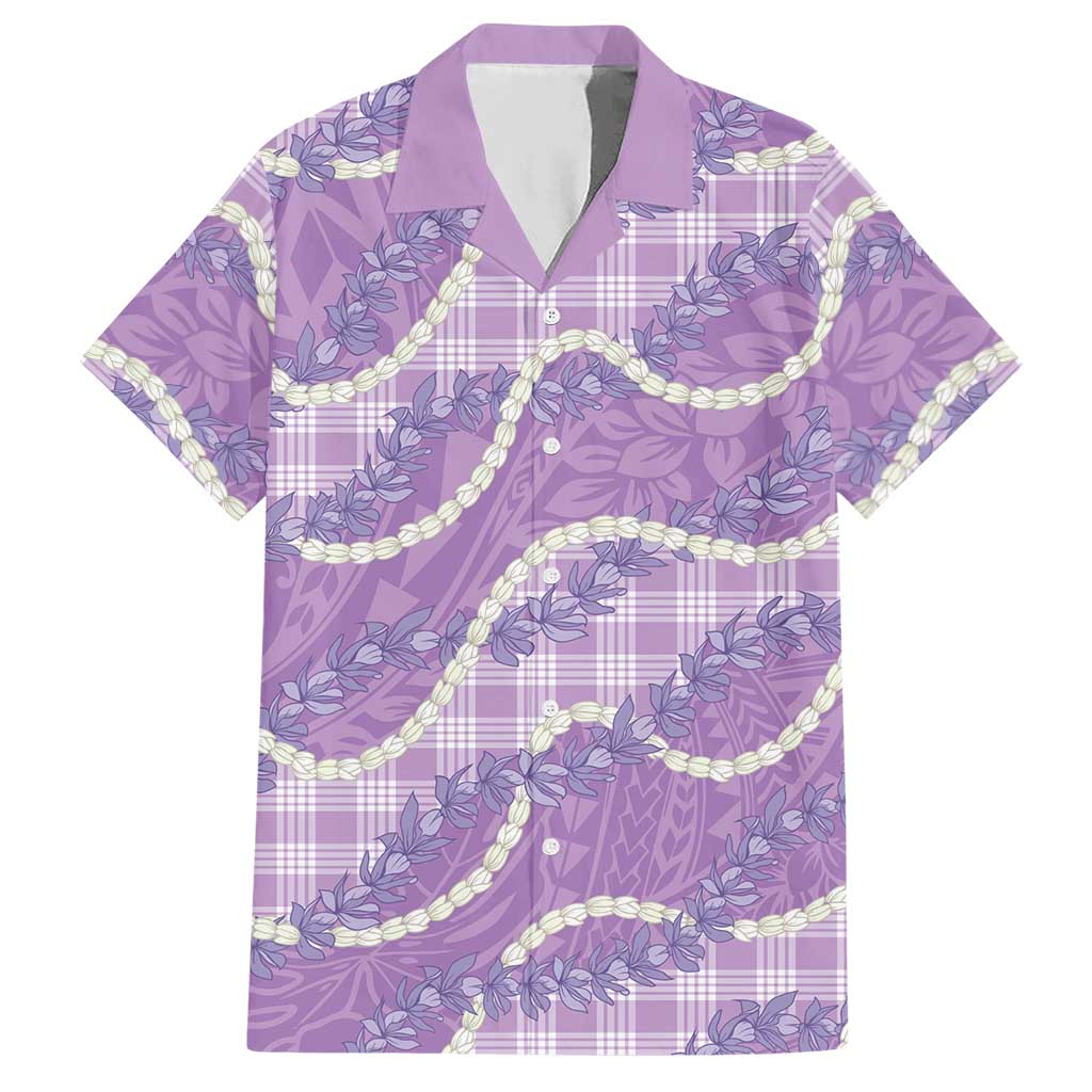 Purple Hawaii Palaka Honohono Pikake Hawaiian Shirt Hawaiian Orchid Lei Polynesian Pattern LT14 Purple - Polynesian Pride