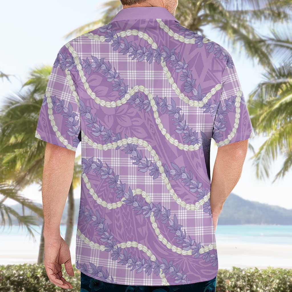 Purple Hawaii Palaka Honohono Pikake Hawaiian Shirt Hawaiian Orchid Lei Polynesian Pattern LT14 - Polynesian Pride