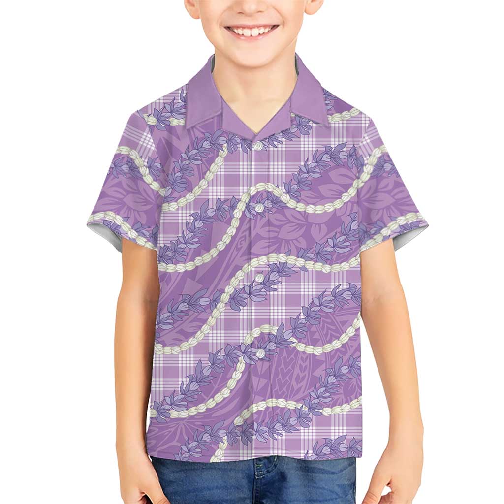 Purple Hawaii Palaka Honohono Pikake Hawaiian Shirt Hawaiian Orchid Lei Polynesian Pattern LT14 - Polynesian Pride