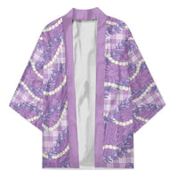 Purple Hawaii Palaka Honohono Pikake Kimono Hawaiian Orchid Lei Polynesian Pattern LT14 Unisex Purple - Polynesian Pride