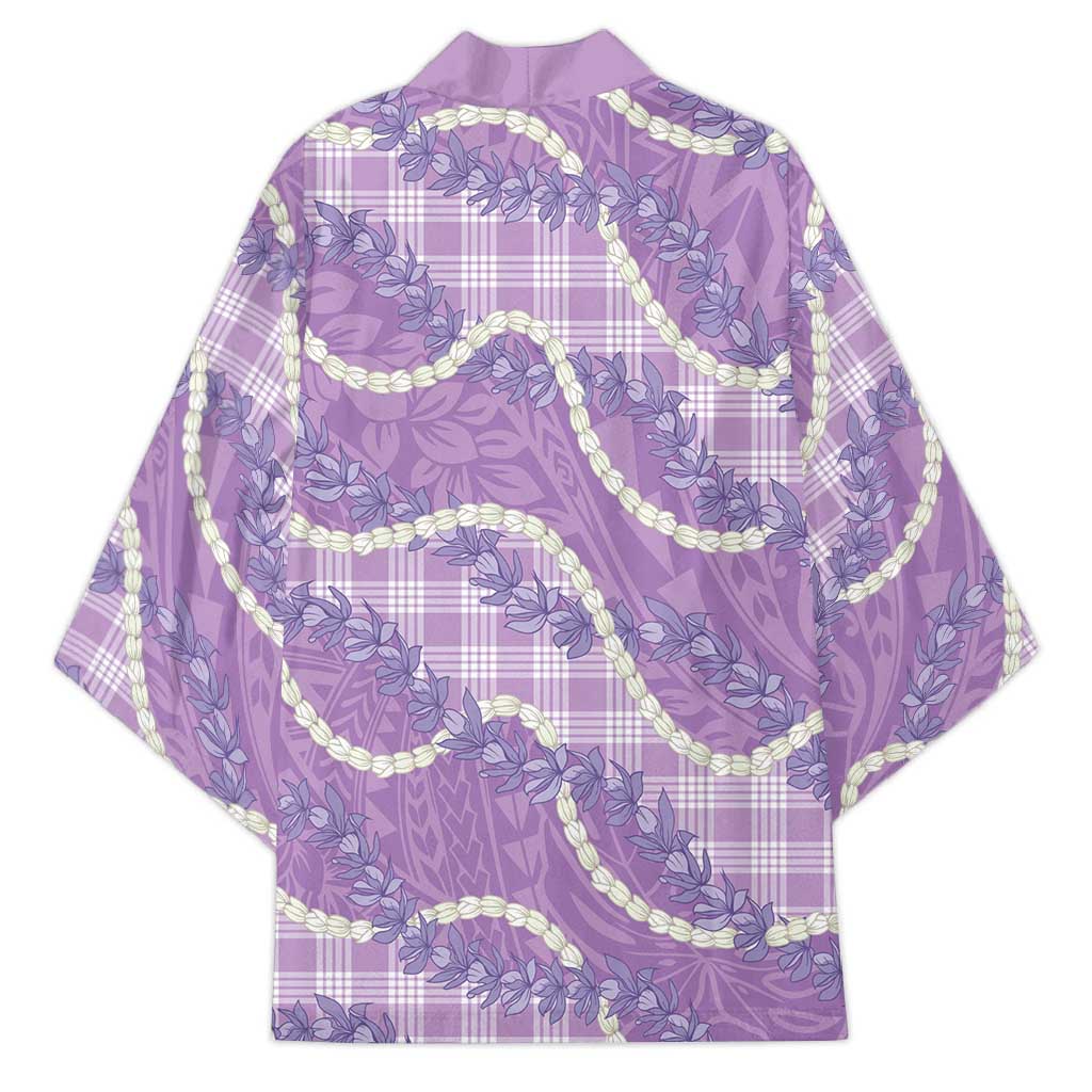 Purple Hawaii Palaka Honohono Pikake Kimono Hawaiian Orchid Lei Polynesian Pattern LT14 - Polynesian Pride