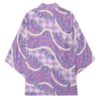 Purple Hawaii Palaka Honohono Pikake Kimono Hawaiian Orchid Lei Polynesian Pattern LT14 - Polynesian Pride