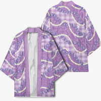 Purple Hawaii Palaka Honohono Pikake Kimono Hawaiian Orchid Lei Polynesian Pattern LT14 - Polynesian Pride