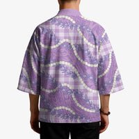 Purple Hawaii Palaka Honohono Pikake Kimono Hawaiian Orchid Lei Polynesian Pattern LT14 - Polynesian Pride