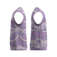Purple Hawaii Palaka Honohono Pikake Christmas Knitted V-Neck Vest Hawaiian Orchid Lei Polynesian Pattern LT14 - Polynesian Pride
