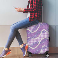 Purple Hawaii Palaka - Honohono Pikake Luggage Cover - Hawaiian Orchid Lei Polynesian Pattern LT14 - Polynesian Pride