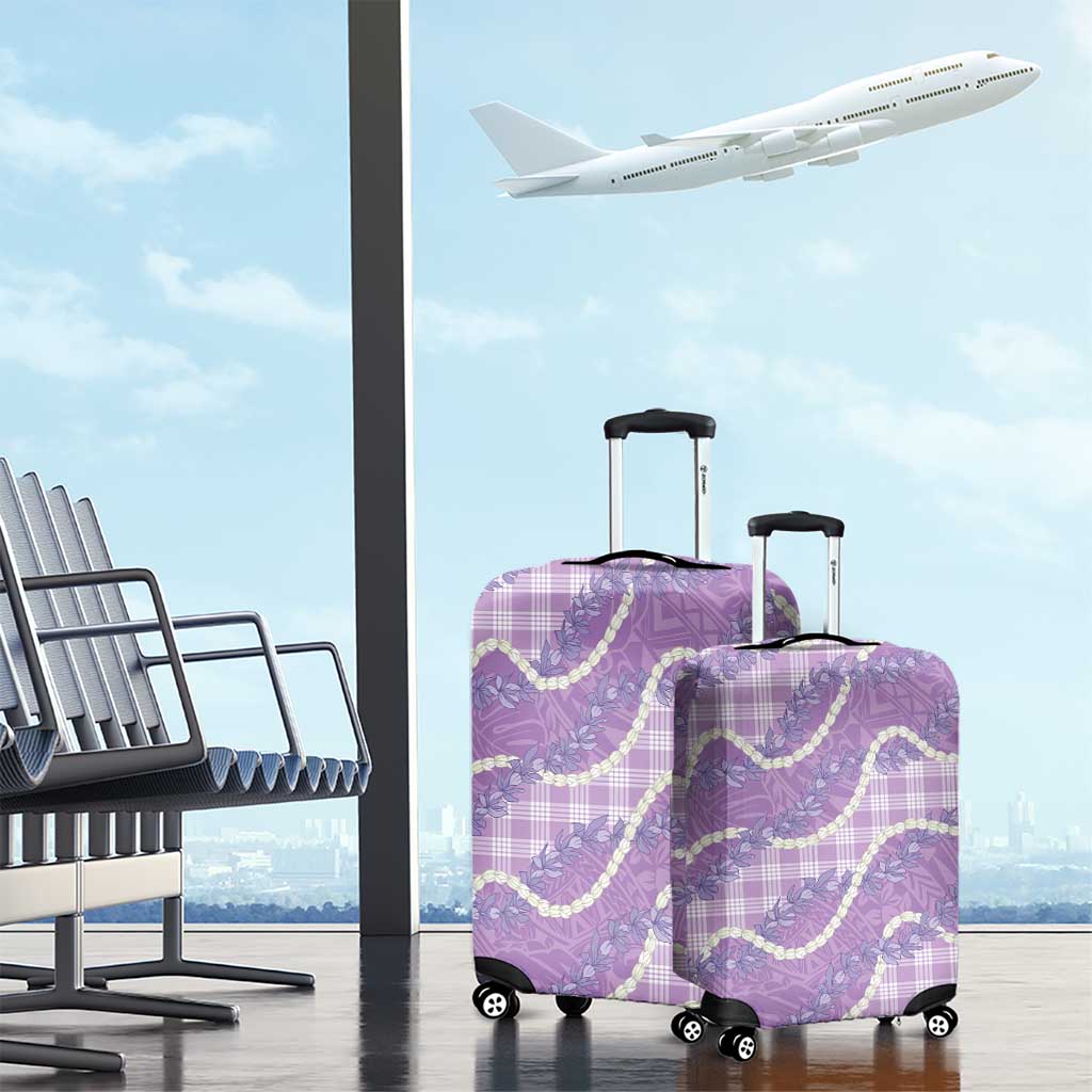 Purple Hawaii Palaka - Honohono Pikake Luggage Cover - Hawaiian Orchid Lei Polynesian Pattern LT14 - Polynesian Pride