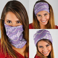 Purple Hawaii Palaka Honohono Pikake Neck Gaiter Hawaiian Orchid Lei Polynesian Pattern - Polynesian Pride
