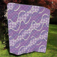 Purple Hawaii Palaka Honohono Pikake Quilt Hawaiian Orchid Lei Polynesian Pattern - Polynesian Pride