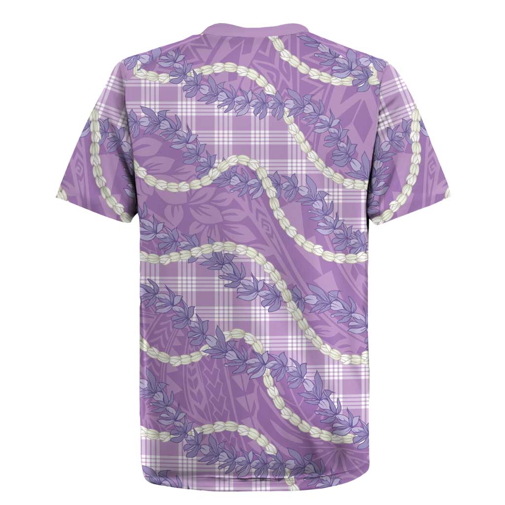 Purple Hawaii Palaka Honohono Pikake Rugby Jersey Hawaiian Orchid Lei Polynesian Pattern - Polynesian Pride