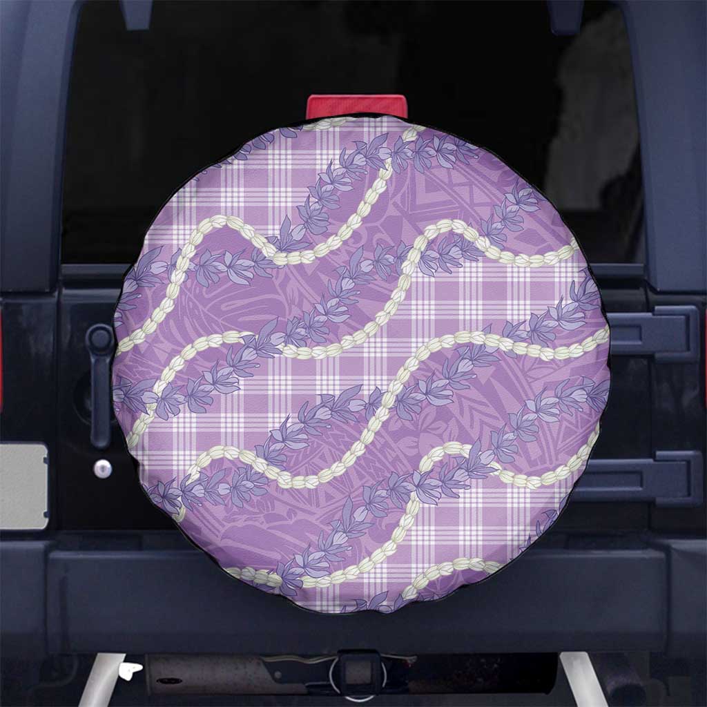 Purple Hawaii Palaka Honohono Pikake Spare Tire Cover Hawaiian Orchid Lei Polynesian Pattern LT14 No hole Purple - Polynesian Pride