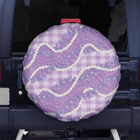 Purple Hawaii Palaka Honohono Pikake Spare Tire Cover Hawaiian Orchid Lei Polynesian Pattern LT14 No hole Purple - Polynesian Pride