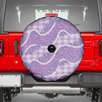 Purple Hawaii Palaka Honohono Pikake Spare Tire Cover Hawaiian Orchid Lei Polynesian Pattern LT14 - Polynesian Pride