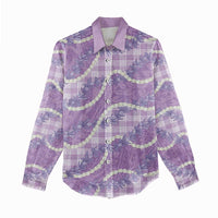 Purple Hawaii Palaka Honohono Pikake Women Casual Shirt Hawaiian Orchid Lei Polynesian Pattern - Polynesian Pride