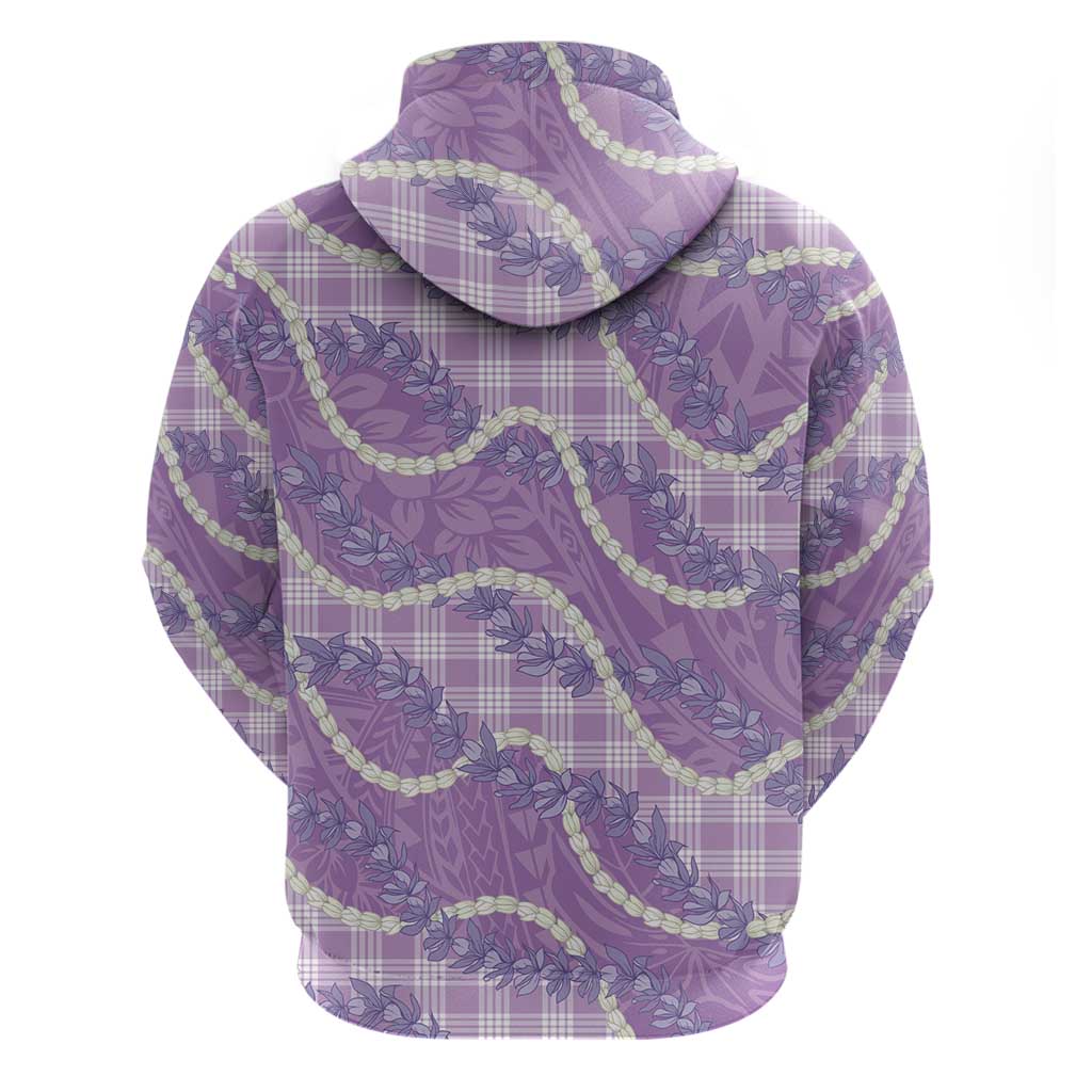 Purple Hawaii Palaka Honohono Pikake Zip Hoodie Hawaiian Orchid Lei Polynesian Pattern LT14 - Polynesian Pride