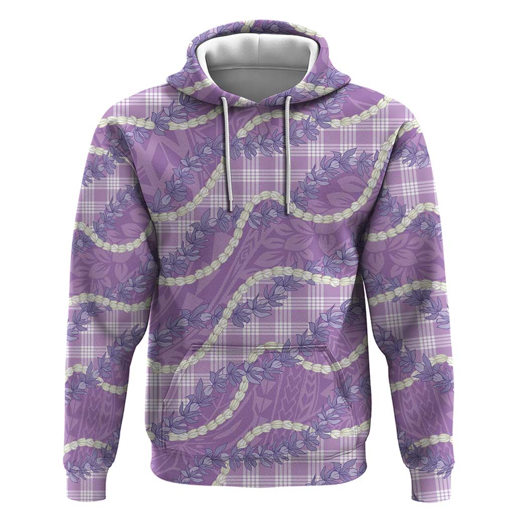 Purple Hawaii Palaka Honohono Pikake Zip Hoodie Hawaiian Orchid Lei Polynesian Pattern LT14 Pullover Hoodie Purple - Polynesian Pride