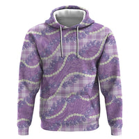 Purple Hawaii Palaka Honohono Pikake Zip Hoodie Hawaiian Orchid Lei Polynesian Pattern LT14 Pullover Hoodie Purple - Polynesian Pride