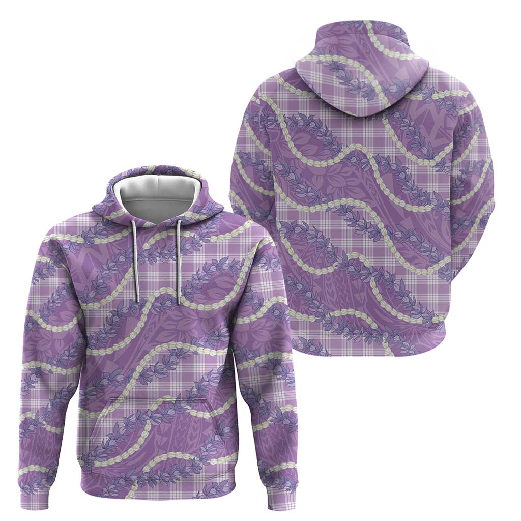 Purple Hawaii Palaka Honohono Pikake Zip Hoodie Hawaiian Orchid Lei Polynesian Pattern LT14 - Polynesian Pride