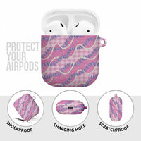 Pink Hawaii Palaka Honohono Pikake AirPods Case Hawaiian Orchid Lei Polynesian Pattern - Polynesian Pride