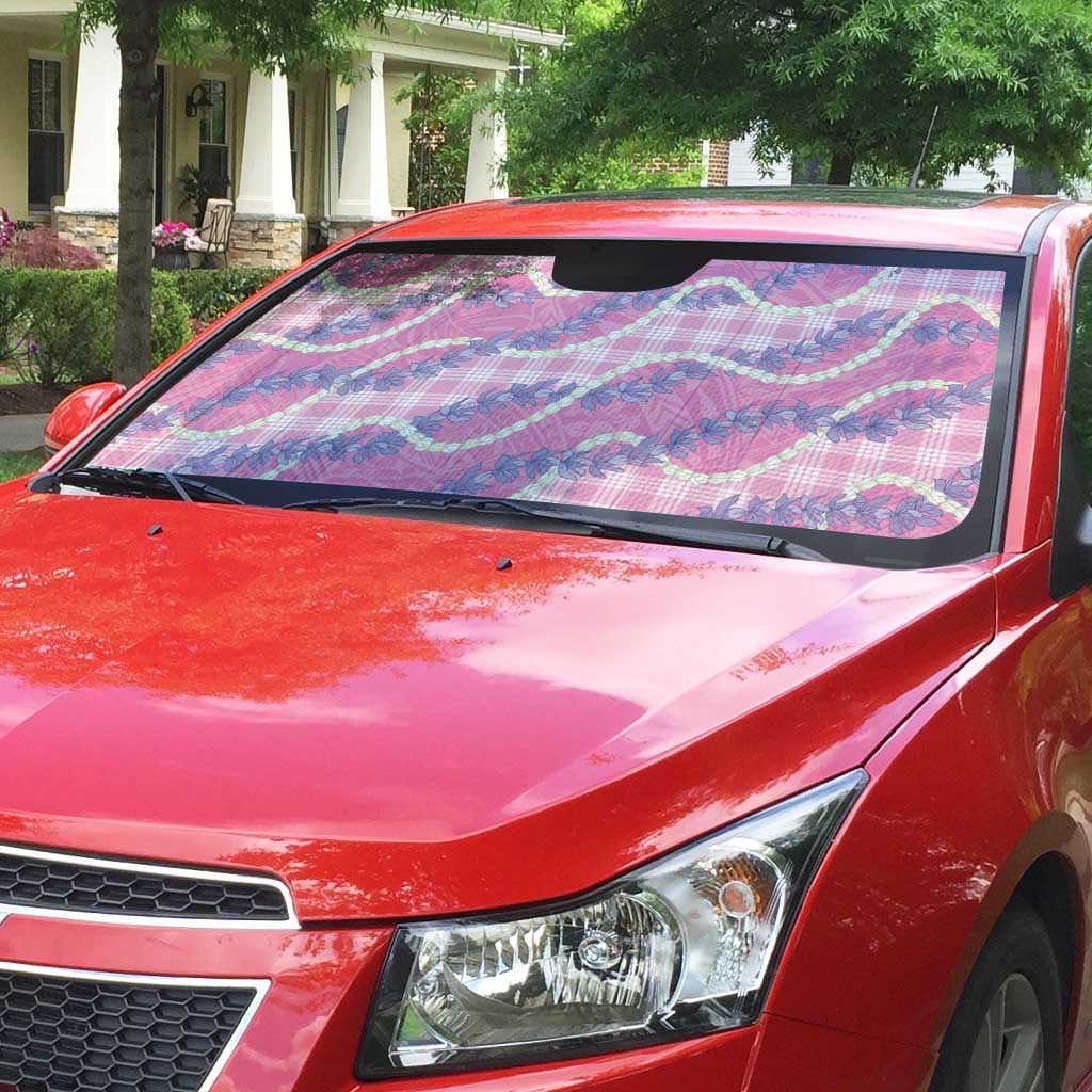 Pink Hawaii Palaka Honohono Pikake Auto Sun Shade Hawaiian Orchid Lei Polynesian Pattern LT14 - Polynesian Pride