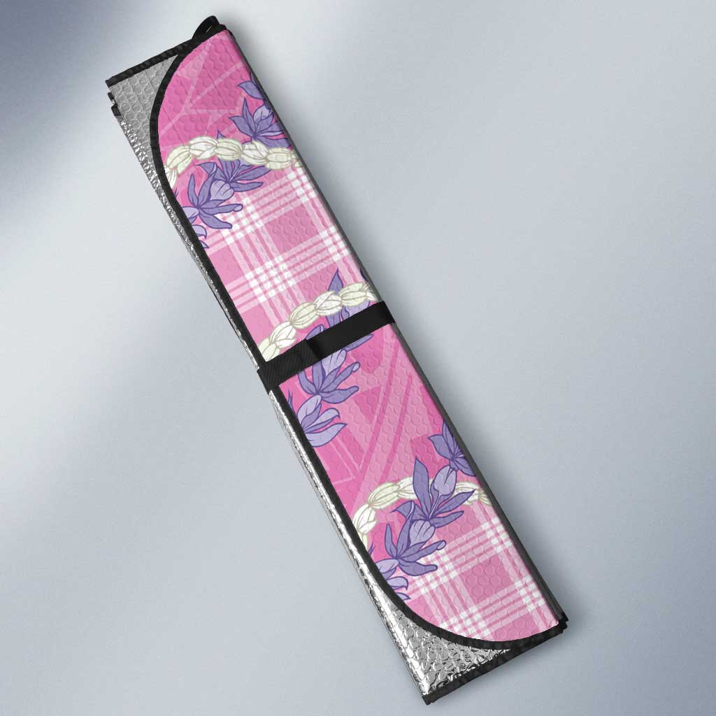 Pink Hawaii Palaka Honohono Pikake Auto Sun Shade Hawaiian Orchid Lei Polynesian Pattern LT14 - Polynesian Pride