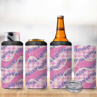 Pink Hawaii Palaka Honohono Pikake 4 in 1 Can Cooler Tumbler Hawaiian Orchid Lei Polynesian Pattern LT14 - Polynesian Pride