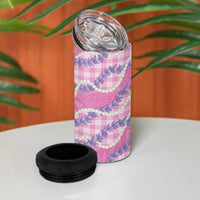 Pink Hawaii Palaka Honohono Pikake 4 in 1 Can Cooler Tumbler Hawaiian Orchid Lei Polynesian Pattern LT14 - Polynesian Pride