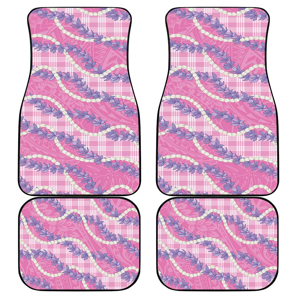Pink Hawaii Palaka Honohono Pikake Car Mats Hawaiian Orchid Lei Polynesian Pattern LT14 - Polynesian Pride