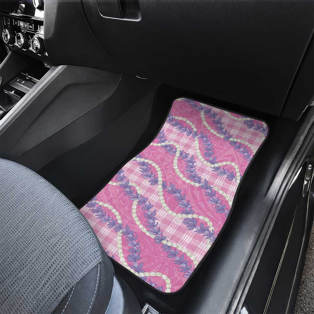 Pink Hawaii Palaka Honohono Pikake Car Mats Hawaiian Orchid Lei Polynesian Pattern LT14 - Polynesian Pride
