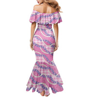 Pink Hawaii Palaka Honohono Pikake Family Matching Mermaid Dress and Hawaiian Shirt Hawaiian Orchid Lei Polynesian Pattern LT14 - Polynesian Pride