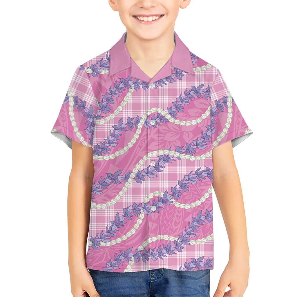 Pink Hawaii Palaka Honohono Pikake Family Matching Mermaid Dress and Hawaiian Shirt Hawaiian Orchid Lei Polynesian Pattern LT14 - Polynesian Pride