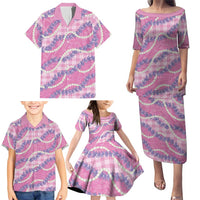 Pink Hawaii Palaka Honohono Pikake Family Matching Puletasi and Hawaiian Shirt Hawaiian Orchid Lei Polynesian Pattern LT14 - Polynesian Pride