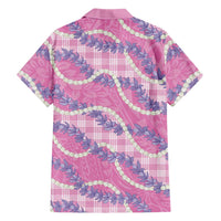 Pink Hawaii Palaka Honohono Pikake Family Matching Puletasi and Hawaiian Shirt Hawaiian Orchid Lei Polynesian Pattern LT14 - Polynesian Pride