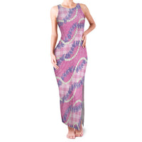 Pink Hawaii Palaka Honohono Pikake Family Matching Tank Maxi Dress and Hawaiian Shirt Hawaiian Orchid Lei Polynesian Pattern LT14 Pink - Polynesian Pride