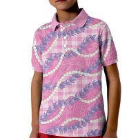 Pink Hawaii Palaka Honohono Pikake Kid Polo Shirt Hawaiian Orchid Lei Polynesian Pattern - Polynesian Pride