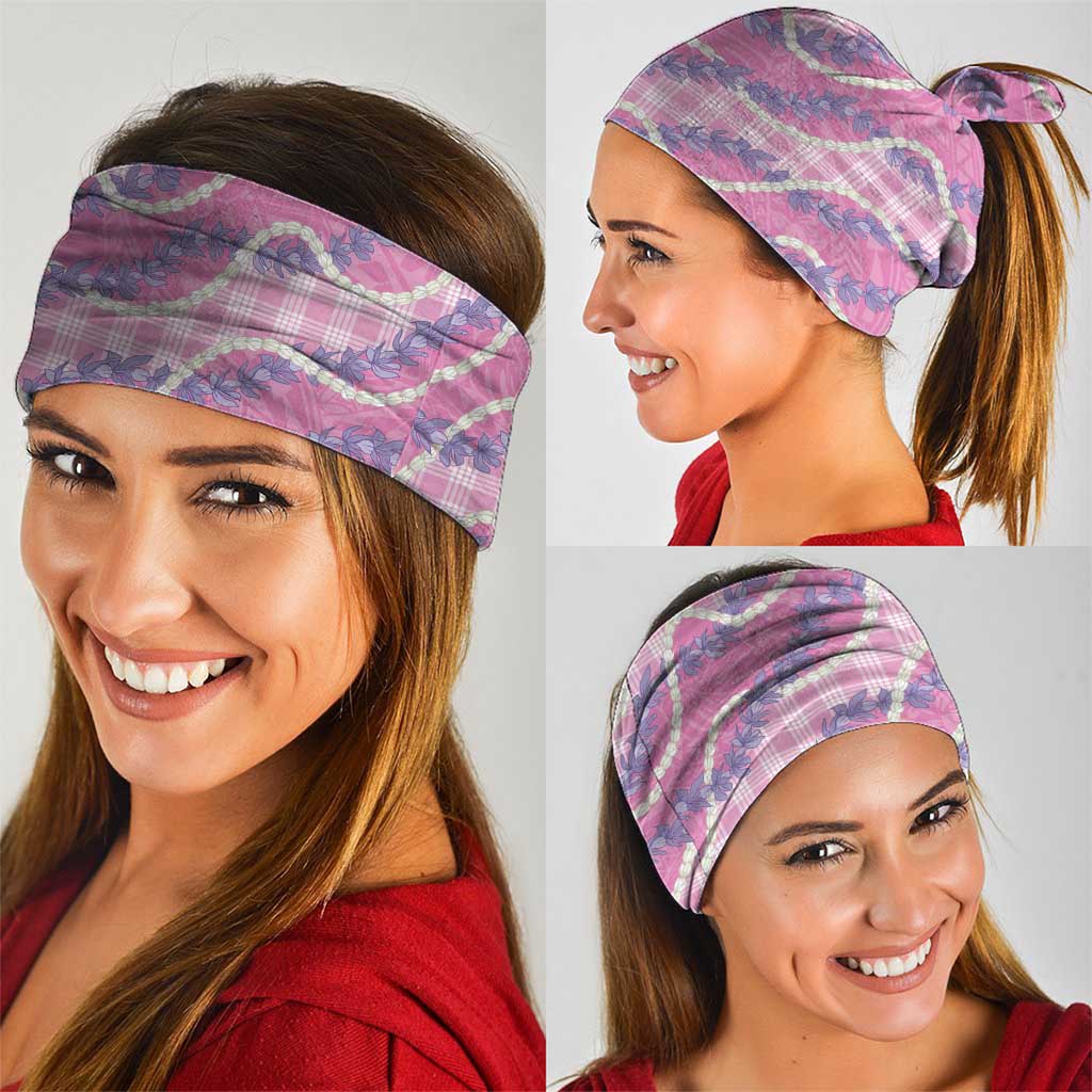 Pink Hawaii Palaka Honohono Pikake Neck Gaiter Hawaiian Orchid Lei Polynesian Pattern - Polynesian Pride