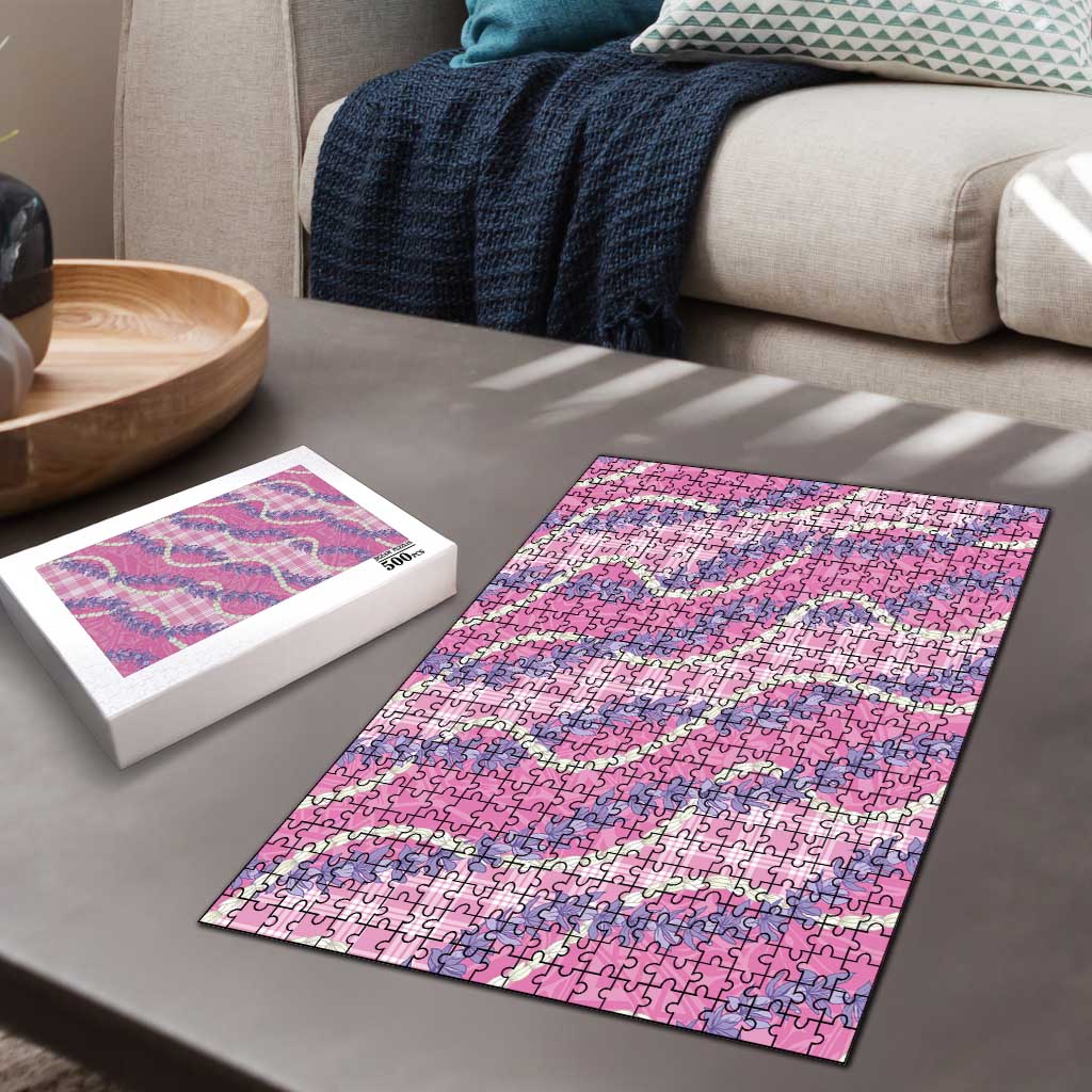 Pink Hawaii Palaka Honohono Pikake Puzzle Hawaiian Orchid Lei Polynesian Pattern - Polynesian Pride