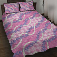 Pink Hawaii Palaka Honohono Pikake Quilt Bed Set Hawaiian Orchid Lei Polynesian Pattern LT14 Pink - Polynesian Pride